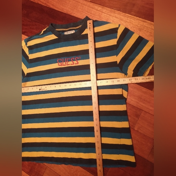 Vintage GUESS USA Striped Embroidery Soft Cotton Made in India T-Shirt Skate Tee - Picture 7 of 7